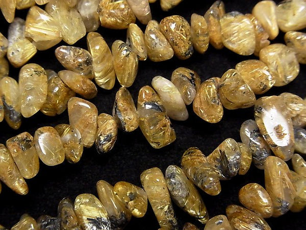 [Video]Rutilated Quartz AA+ Chips (Small Nugget) 1strand beads (aprx.34inch/86cm)