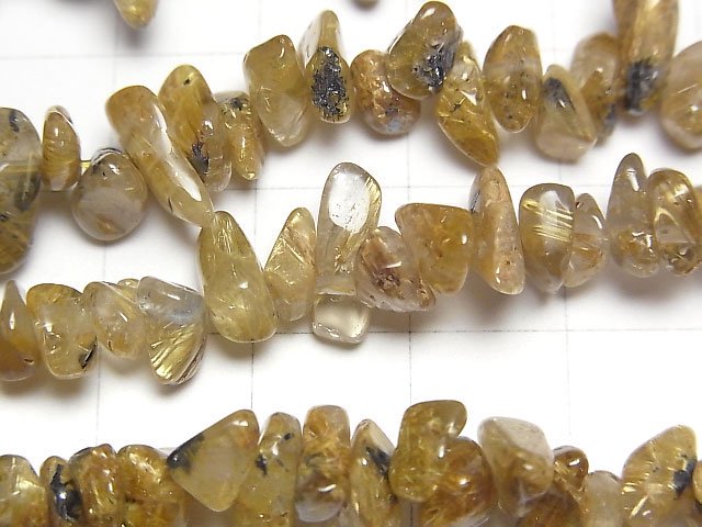 [Video]Rutilated Quartz AA+ Chips (Small Nugget) 1strand beads (aprx.34inch/86cm)