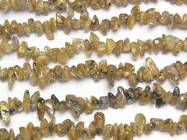 [Video]Rutilated Quartz AA+ Chips (Small Nugget) 1strand beads (aprx.34inch/86cm)