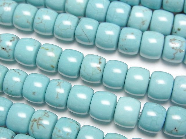 [Video]Magnesite Turquoise Roundel (Heishi)8x8x6mm 1strand beads (aprx.15inch/37cm)