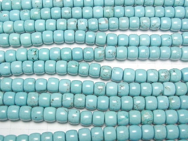 [Video]Magnesite Turquoise Roundel (Heishi)8x8x6mm 1strand beads (aprx.15inch/37cm)