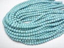 [Video]Magnesite Turquoise Rondelle (Heishi)8x8x6mm 1strand beads (aprx.15inch/37cm)