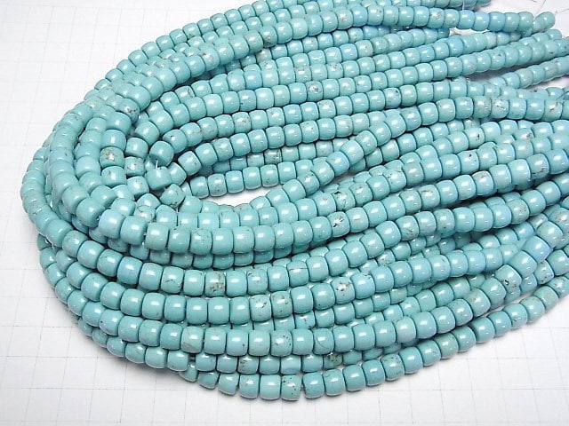 [Video]Magnesite Turquoise Roundel (Heishi)8x8x6mm 1strand beads (aprx.15inch/37cm)