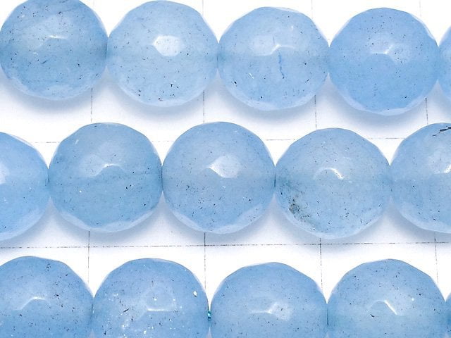 Blue Jade 64 Faceted Round 10mm 1strand beads (aprx.14inch/34cm)