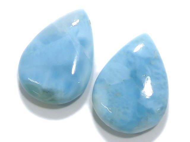 [Video][One of a kind] Larimar Pectolite AA++ Beads 2pcs Set NO.6