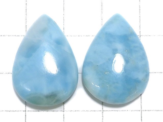 [Video][One of a kind] Larimar Pectolite AA++ Beads 2pcs Set NO.6