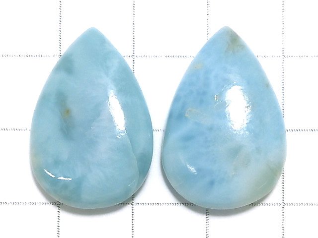 [Video][One of a kind] Larimar Pectolite AA+ Beads 2pcs Set NO.7