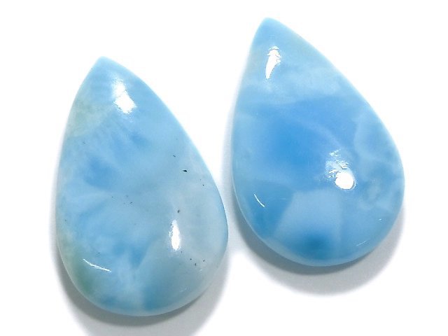 [Video][One of a kind] Larimar Pectolite AA++ Beads 2pcs Set NO.8