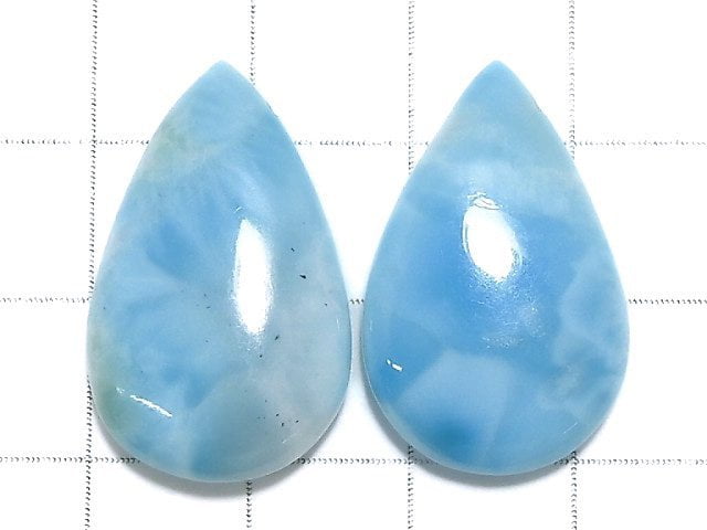 [Video][One of a kind] Larimar Pectolite AA++ Beads 2pcs Set NO.8