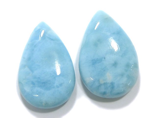 [Video][One of a kind] Larimar Pectolite AA++ Beads 2pcs Set NO.10