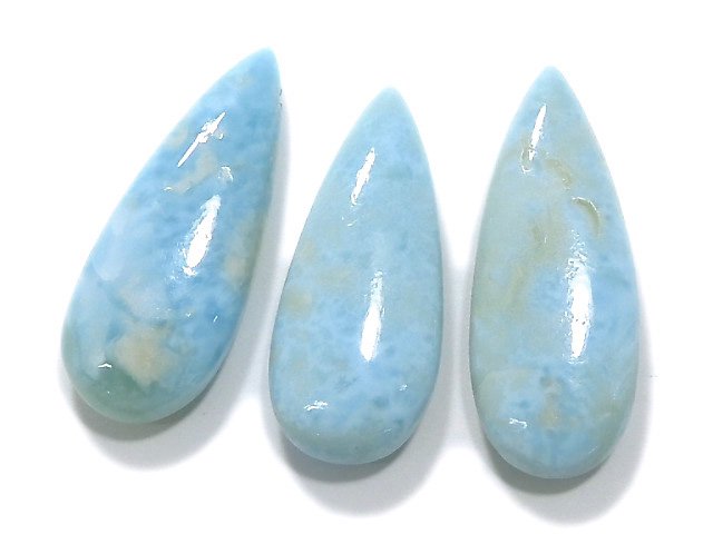 [Video][One of a kind] Larimar Pectolite AA Beads 3pcs Set NO.11