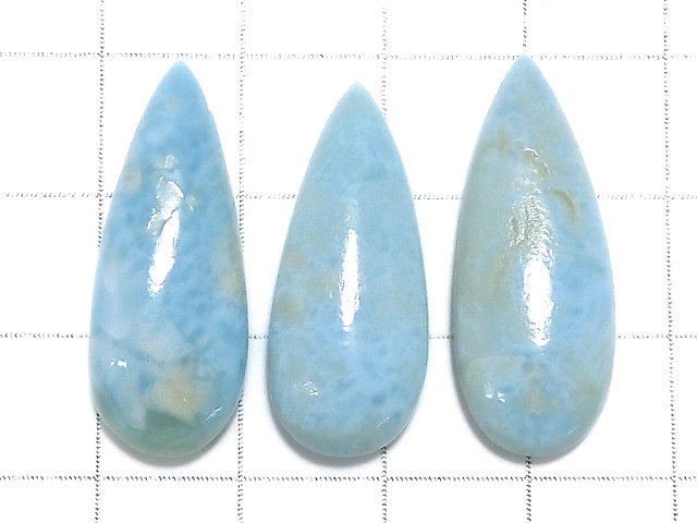 [Video][One of a kind] Larimar Pectolite AA Beads 3pcs Set NO.11