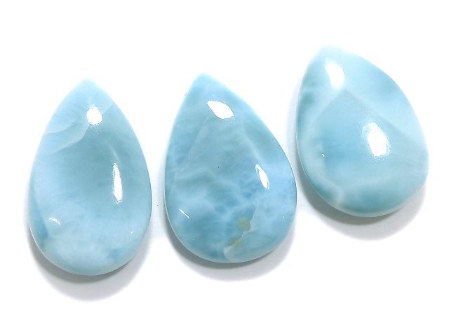 [Video][One of a kind] Larimar Pectolite AA+ Beads 3pcs Set NO.12