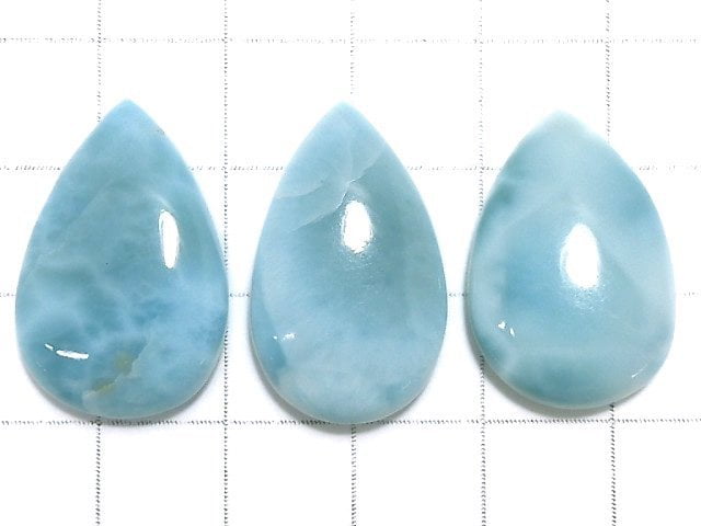 [Video][One of a kind] Larimar Pectolite AA+ Beads 3pcs Set NO.12