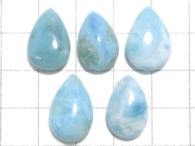 [Video][One of a kind] Larimar Pectolite AA Beads 5pcs Set NO.13