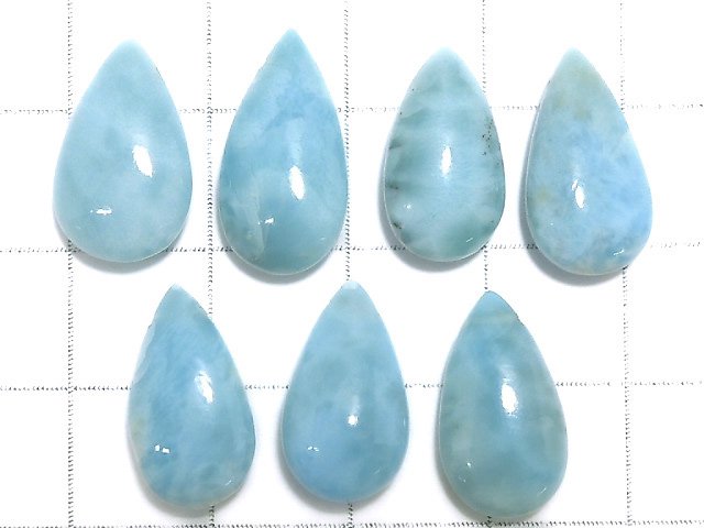 [Video][One of a kind] Larimar Pectolite AA+ Beads 7pcs Set NO.15