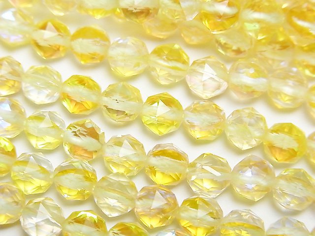 [Video]High Quality! Yellow Luna Flash Star Faceted Round 6mm 1strand beads (aprx.15inch/36cm)