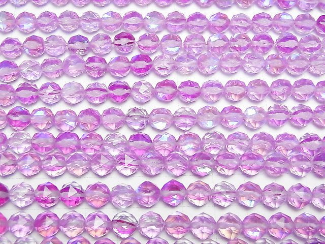 [Video]High Quality! Purple Luna Flash Star Faceted Round 8mm 1strand beads (aprx.15inch/36cm)