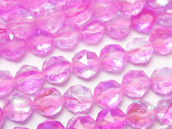 [Video]High Quality! Pink Luna Flash Star Faceted Round 8mm 1strand beads (aprx.15inch/36cm)