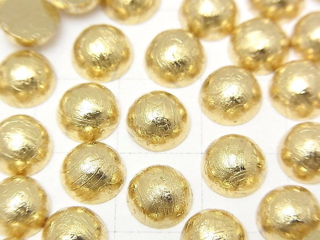 [Video] Meteorite (Altai meteorite) Round Cabochon 8x8mm Yellow Gold 1pc