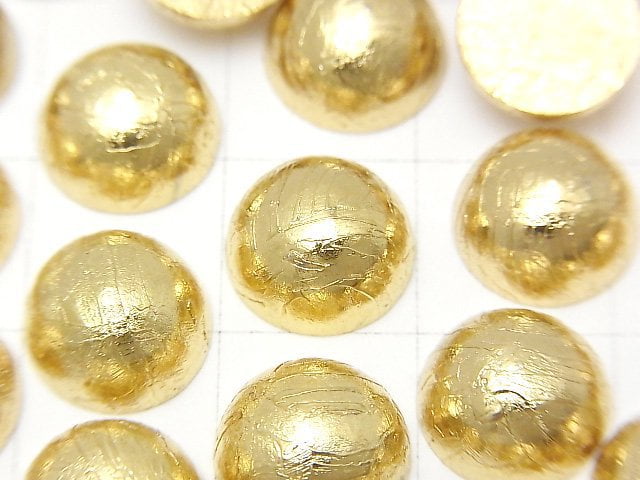 [Video] Meteorite (Altai meteorite) Round Cabochon 10x10mm Yellow Gold 1pc