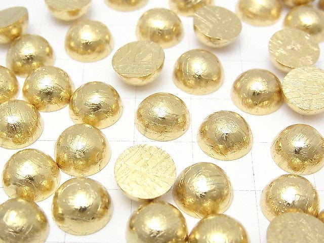 [Video] Meteorite (Altai meteorite) Round Cabochon 10x10mm Yellow Gold 1pc