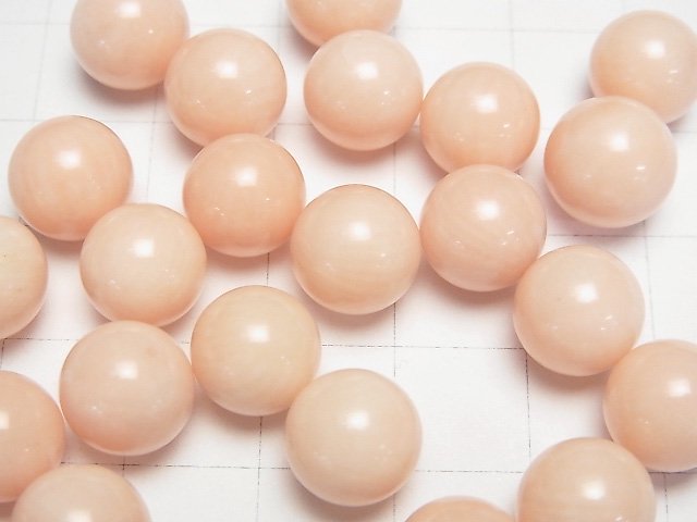 [Video] Light Pink Orange Coral (Dyed) Sphere, Round 10mm 4pcs