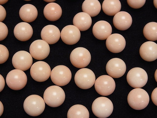 [Video] Light Pink Orange Coral (Dyed) Sphere, Round 10mm 4pcs