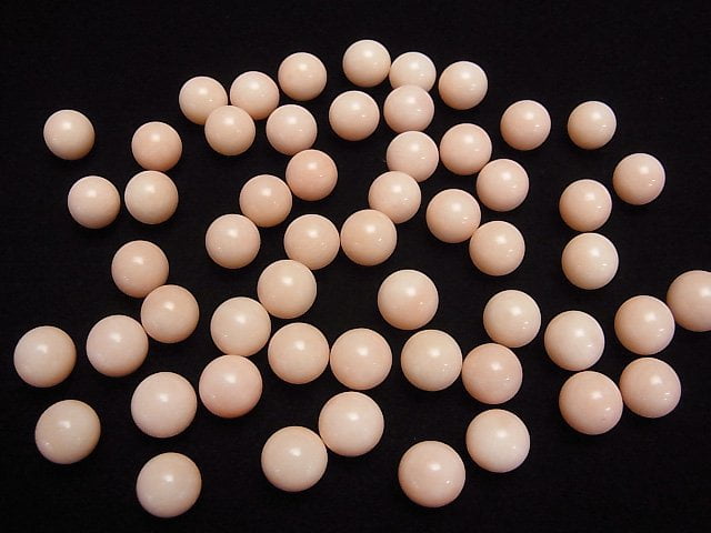 [Video] Light Pink Orange Coral (Dyed) Sphere, Round 10mm 4pcs