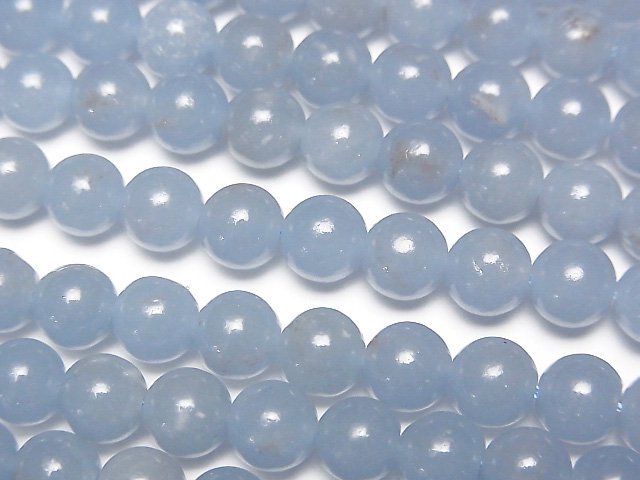 [Video]Angelite AAA- Round 6mm 1strand beads (aprx.15inch/36cm)