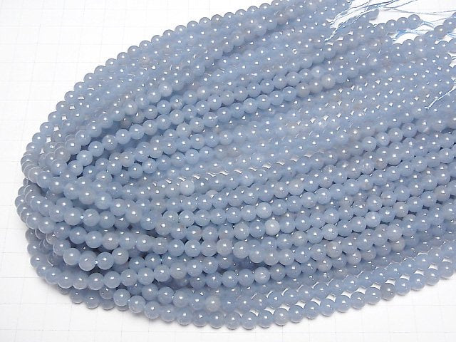 [Video]Angelite AAA- Round 6mm 1strand beads (aprx.15inch/36cm)