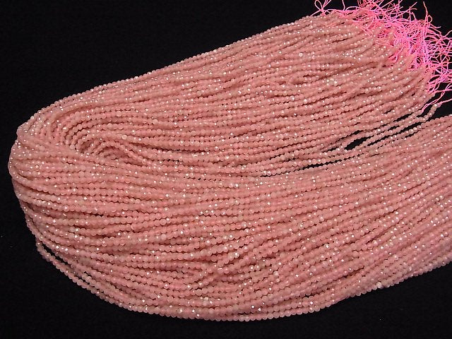 [Video]High Quality! Argentine Rhodochrosite AA++ Faceted Round 2mm 1strand beads (aprx.15inch/37cm)