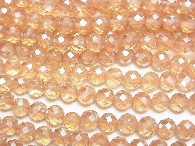 [Video]High Quality! Orange Flash Crystal Faceted Round 4mm 1strand beads (aprx.15inch/36cm)