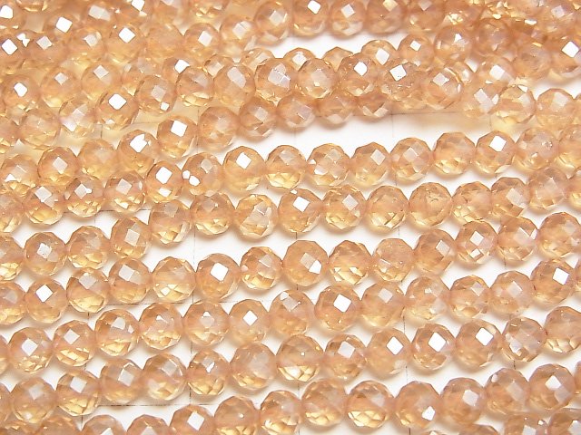 [Video]High Quality! Orange Flash Crystal Faceted Round 4mm 1strand beads (aprx.15inch/36cm)