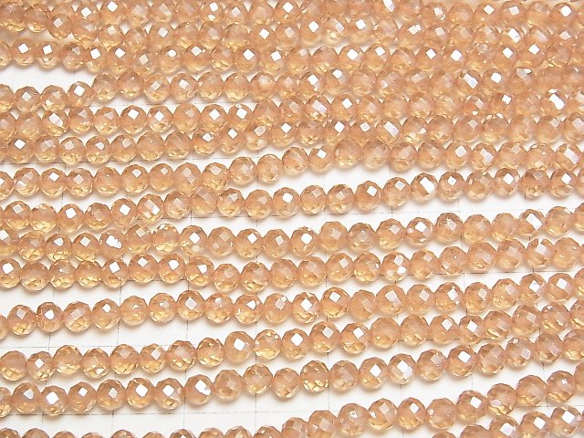 [Video]High Quality! Orange Flash Crystal Faceted Round 4mm 1strand beads (aprx.15inch/36cm)