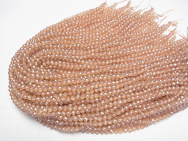 [Video]High Quality! Orange Flash Crystal Faceted Round 4mm 1strand beads (aprx.15inch/36cm)