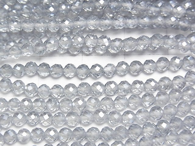 [Video]High Quality! Silver Flash Crystal Faceted Round 3mm 1strand beads (aprx.15inch/36cm)