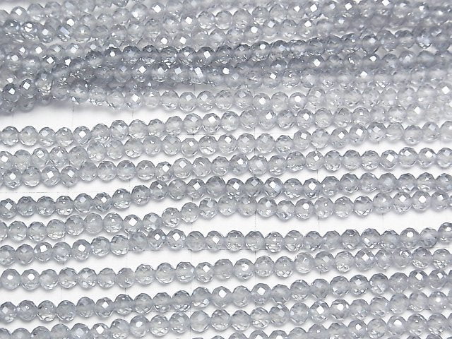 [Video]High Quality! Silver Flash Crystal Faceted Round 3mm 1strand beads (aprx.15inch/36cm)