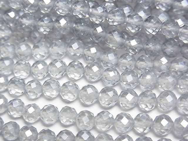 [Video]High Quality! Silver Flash Crystal Faceted Round 4mm 1strand beads (aprx.14inch/34cm)