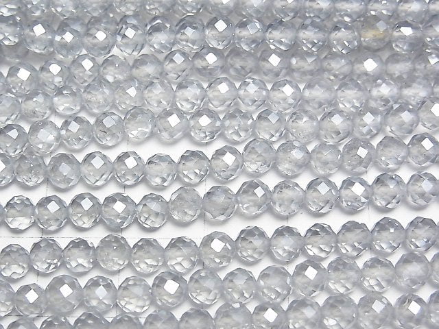 [Video]High Quality! Silver Flash Crystal Faceted Round 4mm 1strand beads (aprx.14inch/34cm)