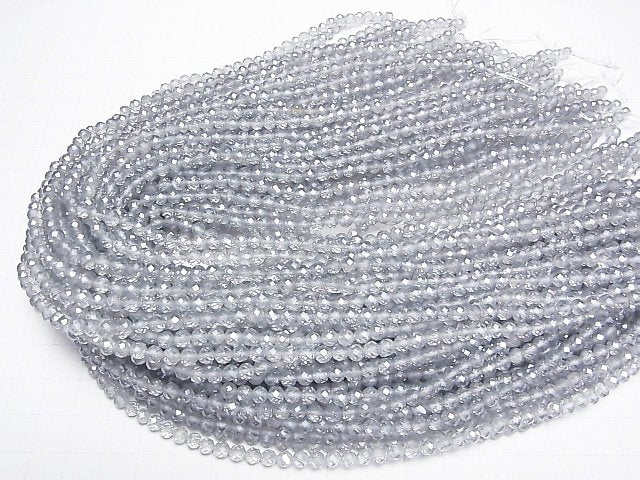 [Video]High Quality! Silver Flash Crystal Faceted Round 4mm 1strand beads (aprx.14inch/34cm)