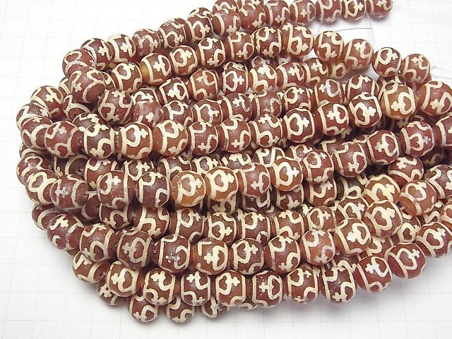 [Video] DZi Beads Round 12mm Red Brown Half or 1strand beads (aprx.10inch/26cm)