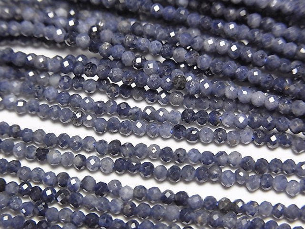 [Video]High Quality! Sapphire AA+ Faceted Round 2mm 1strand beads (aprx.15inch/37cm)