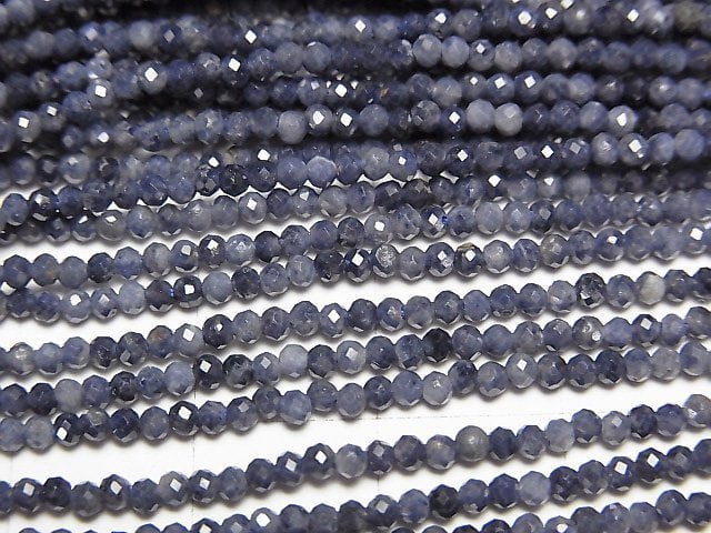 [Video]High Quality! Sapphire AA+ Faceted Round 2mm 1strand beads (aprx.15inch/37cm)