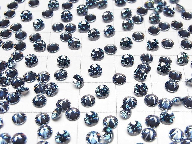 [Video] Moissanite AAA Loose stone Round Faceted 4x4mm [Blue] 3pcs