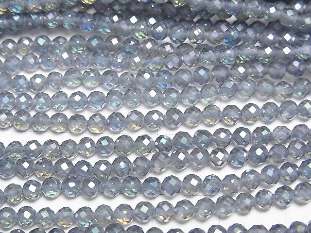 [Video]High Quality! Blue Flash Crystal Faceted Round 3mm 1strand beads (aprx.14inch/35cm)