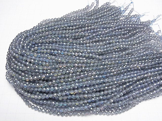 [Video]High Quality! Blue Flash Crystal Faceted Round 4mm 1strand beads (aprx.14inch/34cm)