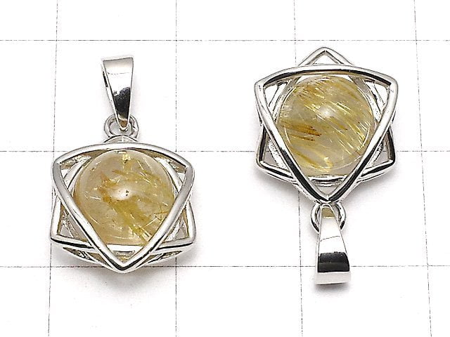 [Video] Rutilated Quartz AAA 8mm Ball Star Shape Pendant Silver925