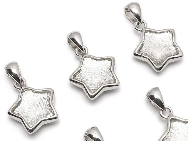 Meteorite (Muonionalusta) Star Motif Pendant 11x11mm Silver925 1pc