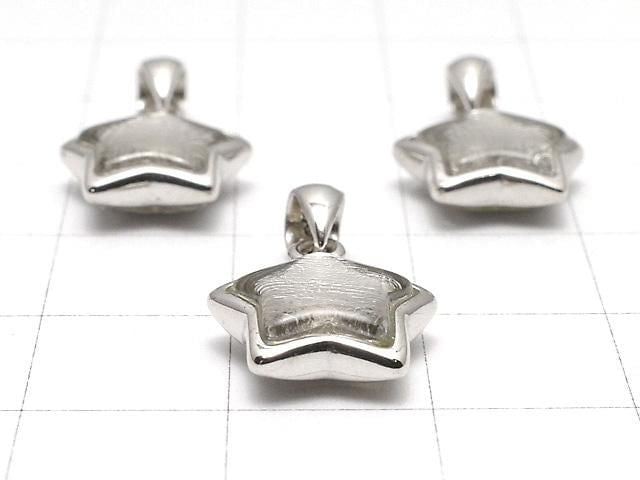Meteorite (Muonionalusta) Star Motif Pendant 11x11mm Silver925 1pc